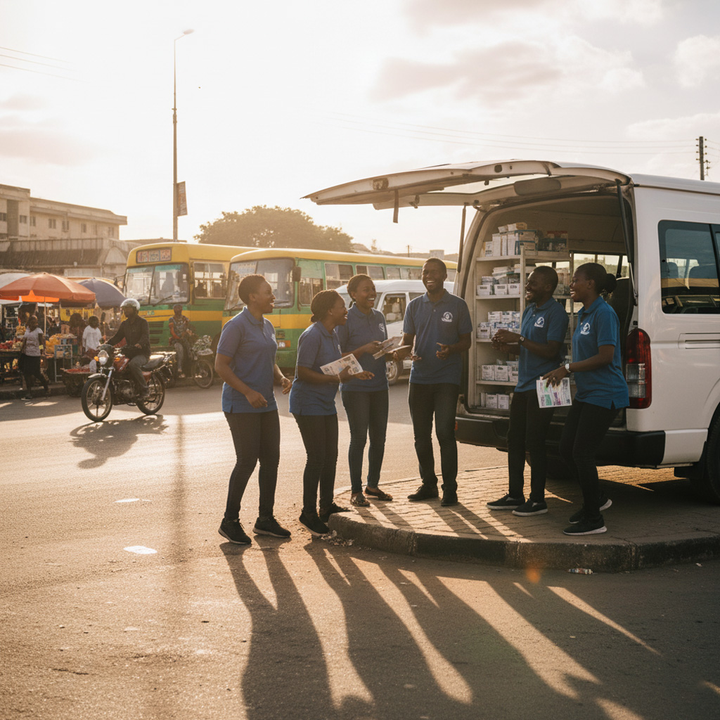 A mobile health clinic van
